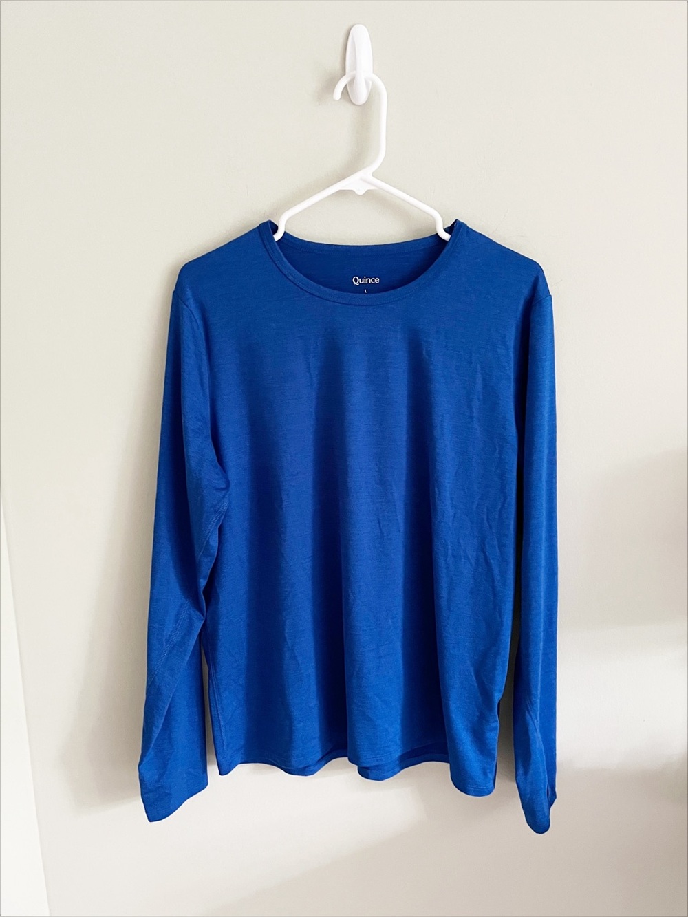 Quince cobalt blue long sleeve athletic/outdoor shirt sz L